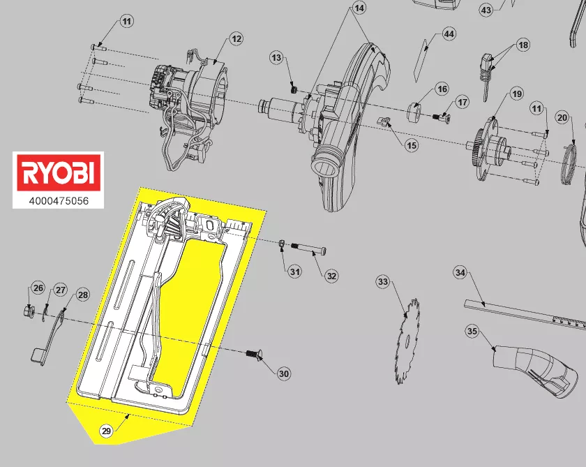 plaque de base réf. 5131041214 Ryobi